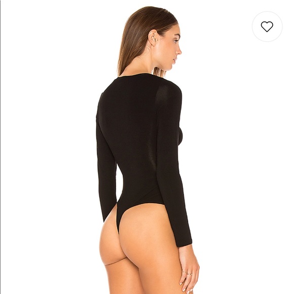 Bcbg Black front cut out thong bodysuit size L - Picture 3 of 8